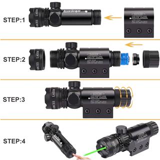 لیزر دوربین تفنگ اسمال سان مدل ZY-803G مجموعه 7 عددی